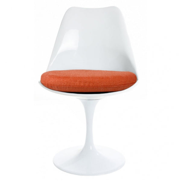 White and Velveteen Orange Chelsea Side Chair