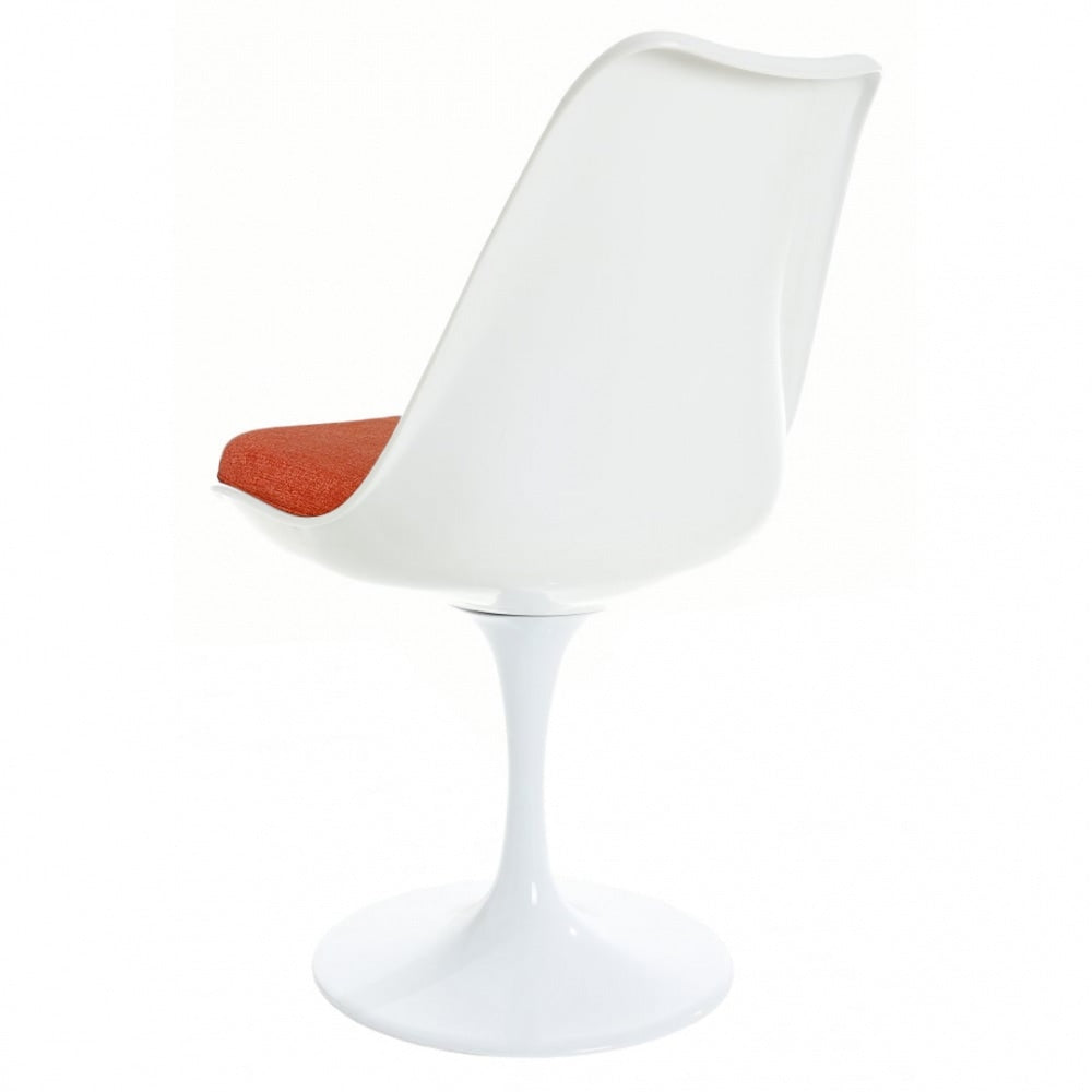 White and Velveteen Orange Chelsea Side Chair