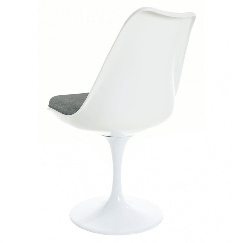 White and Velveteen Grey Chelsea Side Chair