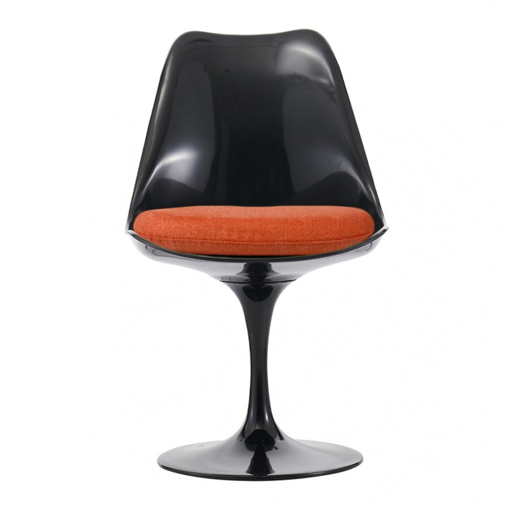 Black and Velveteen Orange Chelsea Side Chair