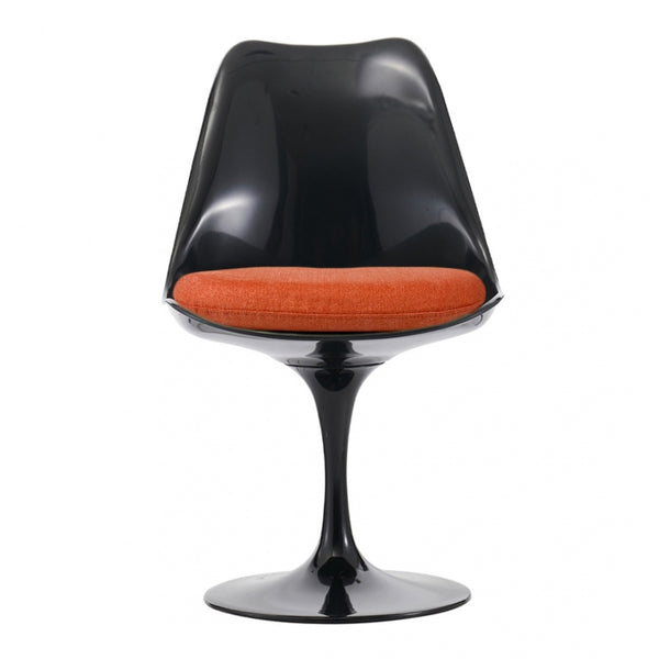 Black and Velveteen Orange Chelsea Side Chair