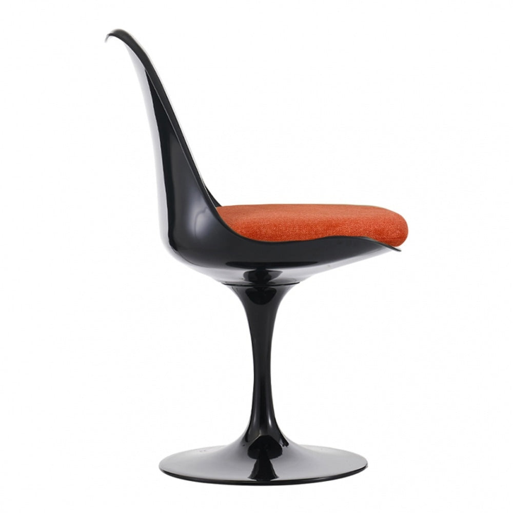 Black and Velveteen Orange Chelsea Side Chair