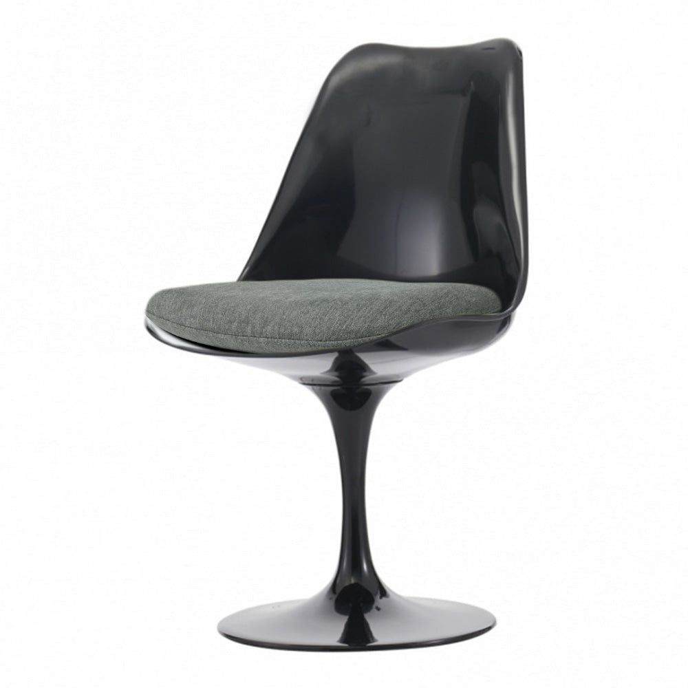 Black and Velveteen Grey Chelsea Side Chair