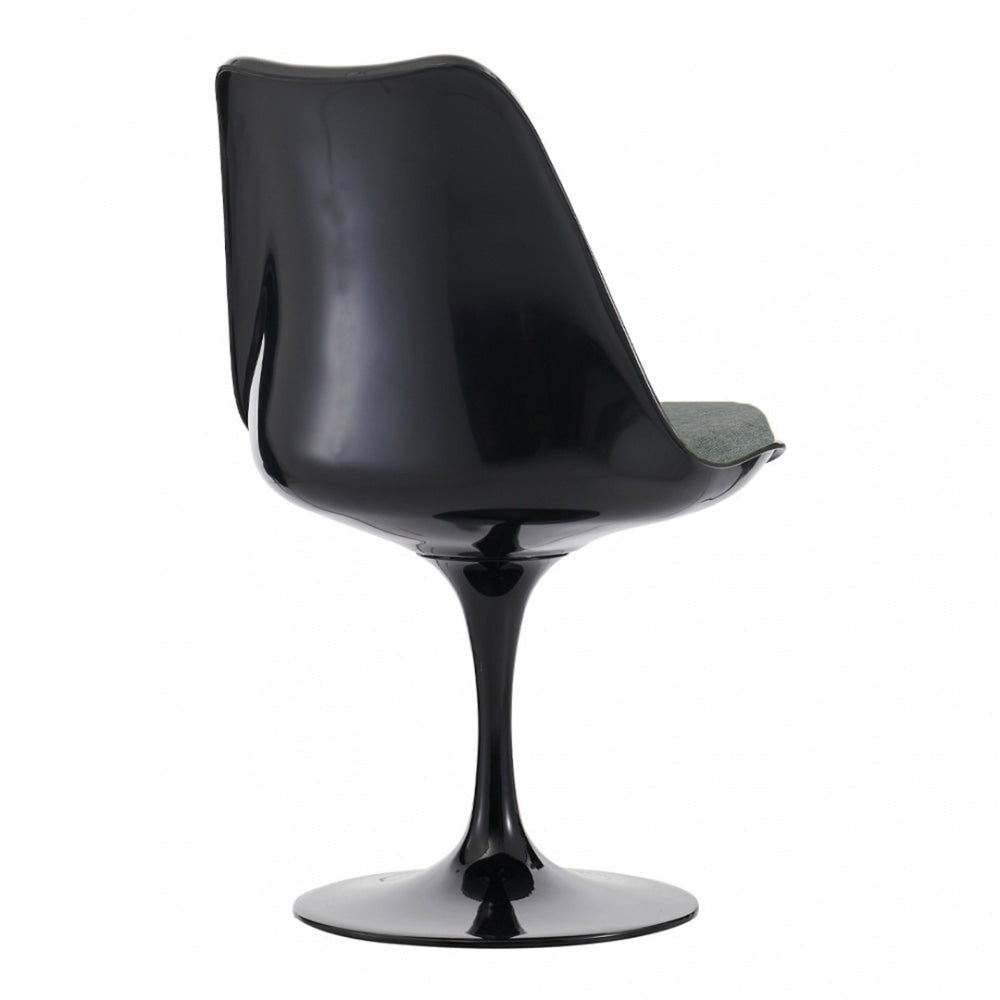 Black and Velveteen Grey Chelsea Side Chair
