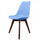 Soho Blue Plastic Dining Chair with Squared Dark Wood Legs