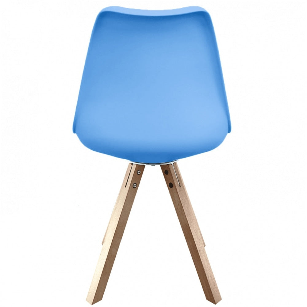 Soho Blue Dining Chair with Square Pyramid Light Wood Legs