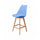 Soho Blue Plastic Bar Stool with Light Wood Legs