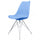 Soho Blue Plastic Dining Chair with Chrome Metal Legs