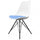 Soho White and Blue Dining Chair with Black Metal Legs