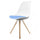 Soho White and Blue Dining Chair with Pyramid Light Wood Legs