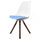 Soho White and Blue Dining Chair with Pyramid Dark Wood Legs