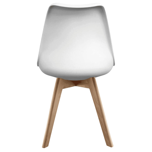 Soho White and Blue Dining Chair with Squared Light Wood Legs