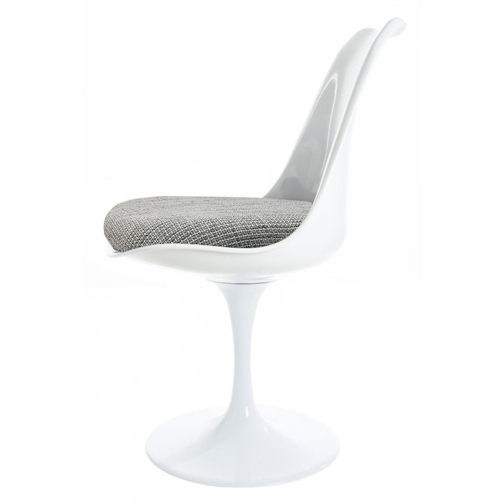 White and Textured Light Grey Chelsea Side Chair