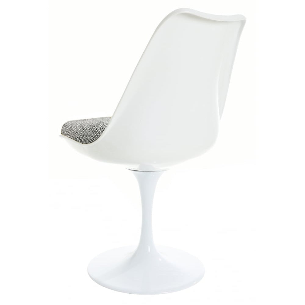 White and Textured Light Grey Chelsea Side Chair