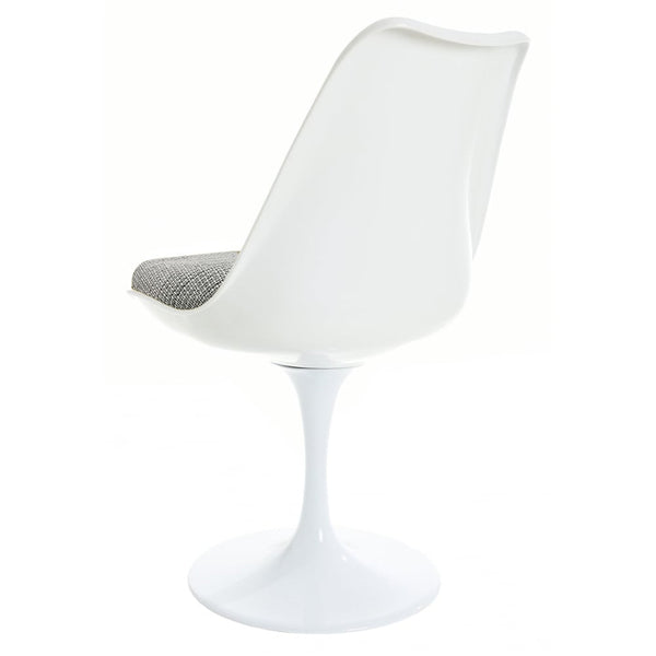 White and Textured Light Grey Chelsea Side Chair