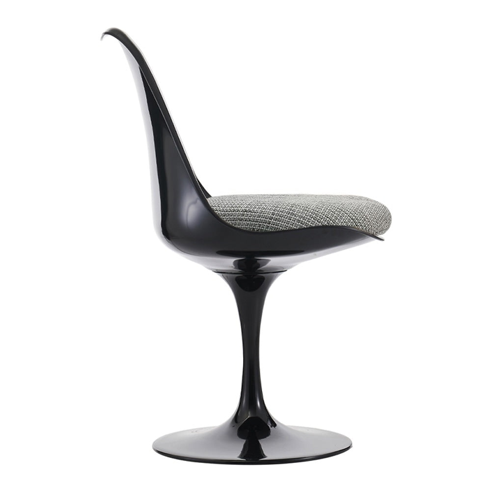 Black and Textured Light Grey Chelsea Side Chair