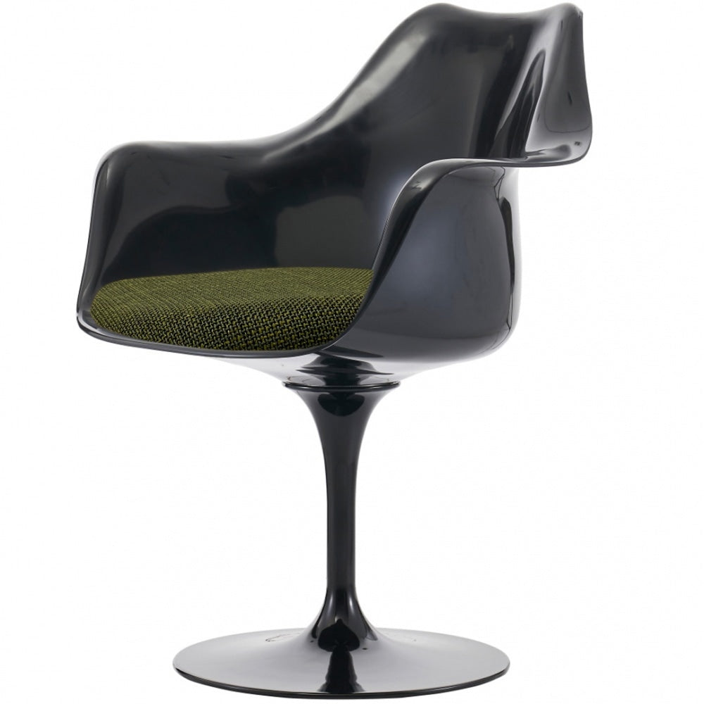 Black And Textured Olive Green Chelsea Armchair