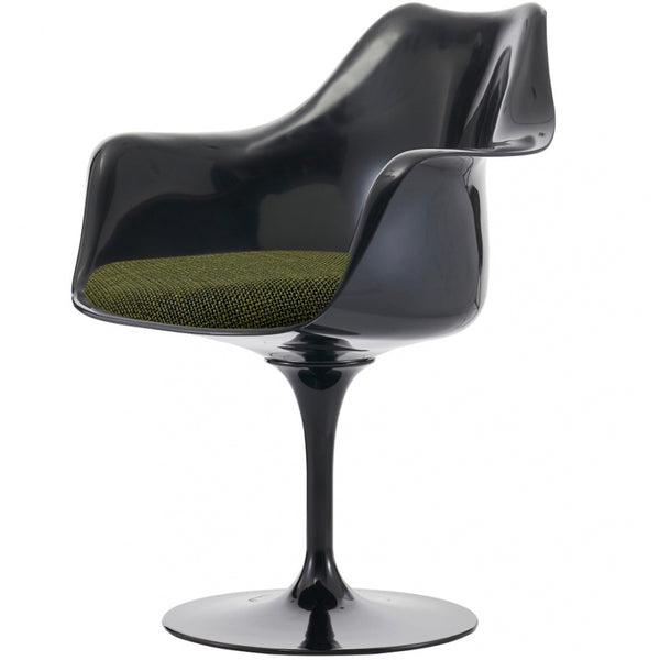 Black And Textured Olive Green Chelsea Armchair