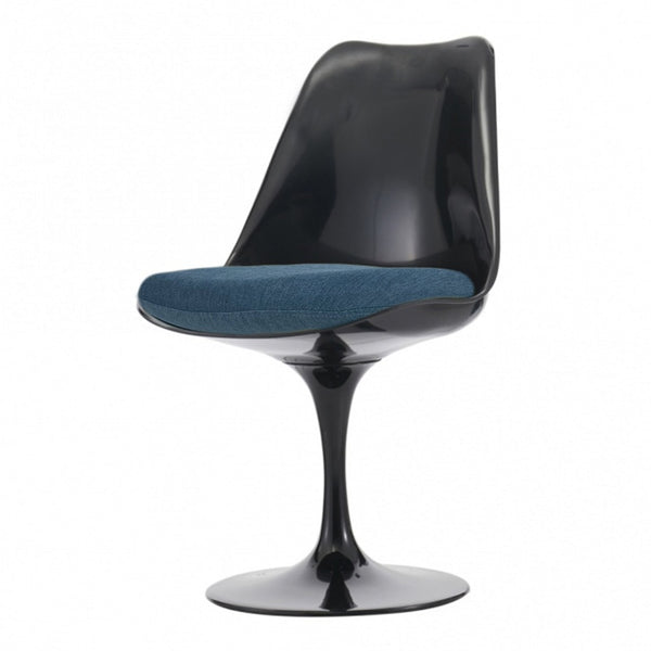 Black and Velveteen Navy Chelsea Side Chair