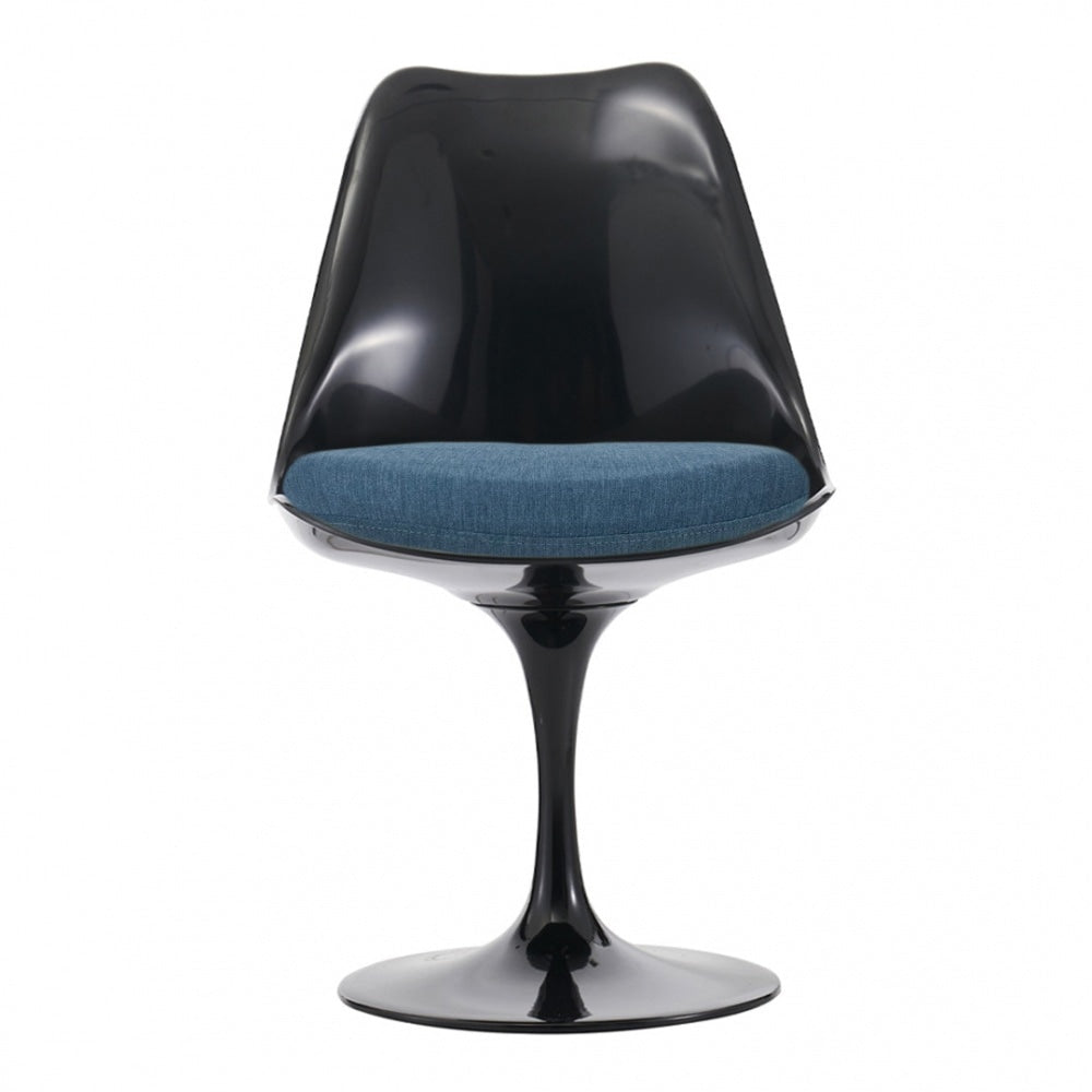 Black and Velveteen Navy Chelsea Side Chair