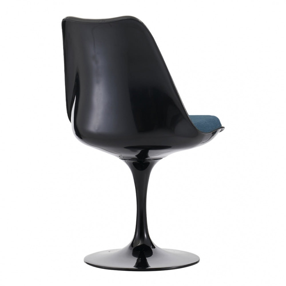 Black and Velveteen Navy Chelsea Side Chair