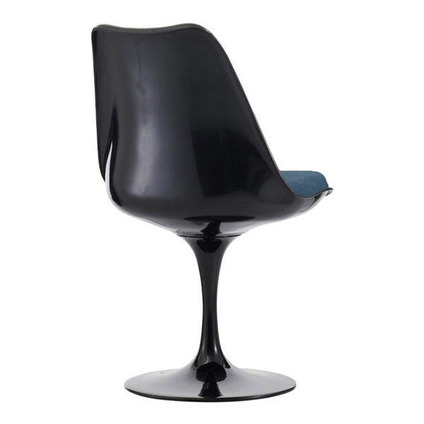 Black and Velveteen Navy Chelsea Side Chair