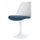 White and Velveteen Navy Chelsea Side Chair