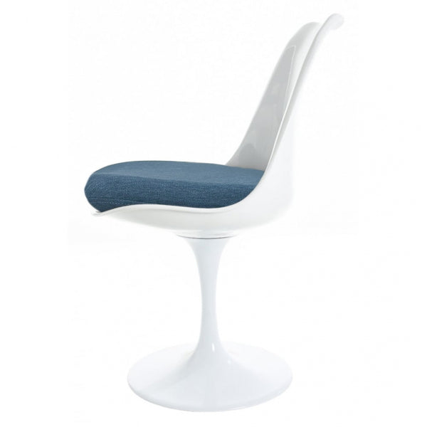 White and Velveteen Navy Chelsea Side Chair
