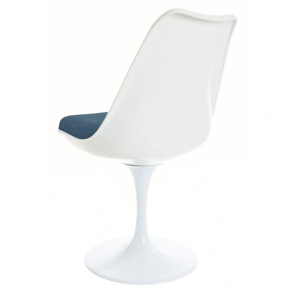 White and Velveteen Navy Chelsea Side Chair