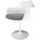 White and Velveteen Grey Chelsea Armchair