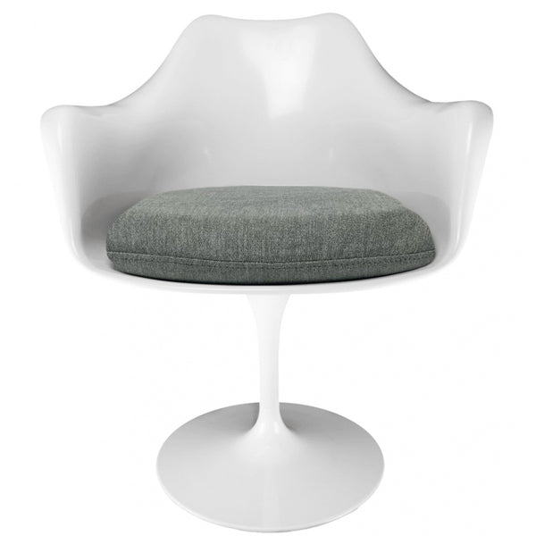 White and Velveteen Grey Chelsea Armchair