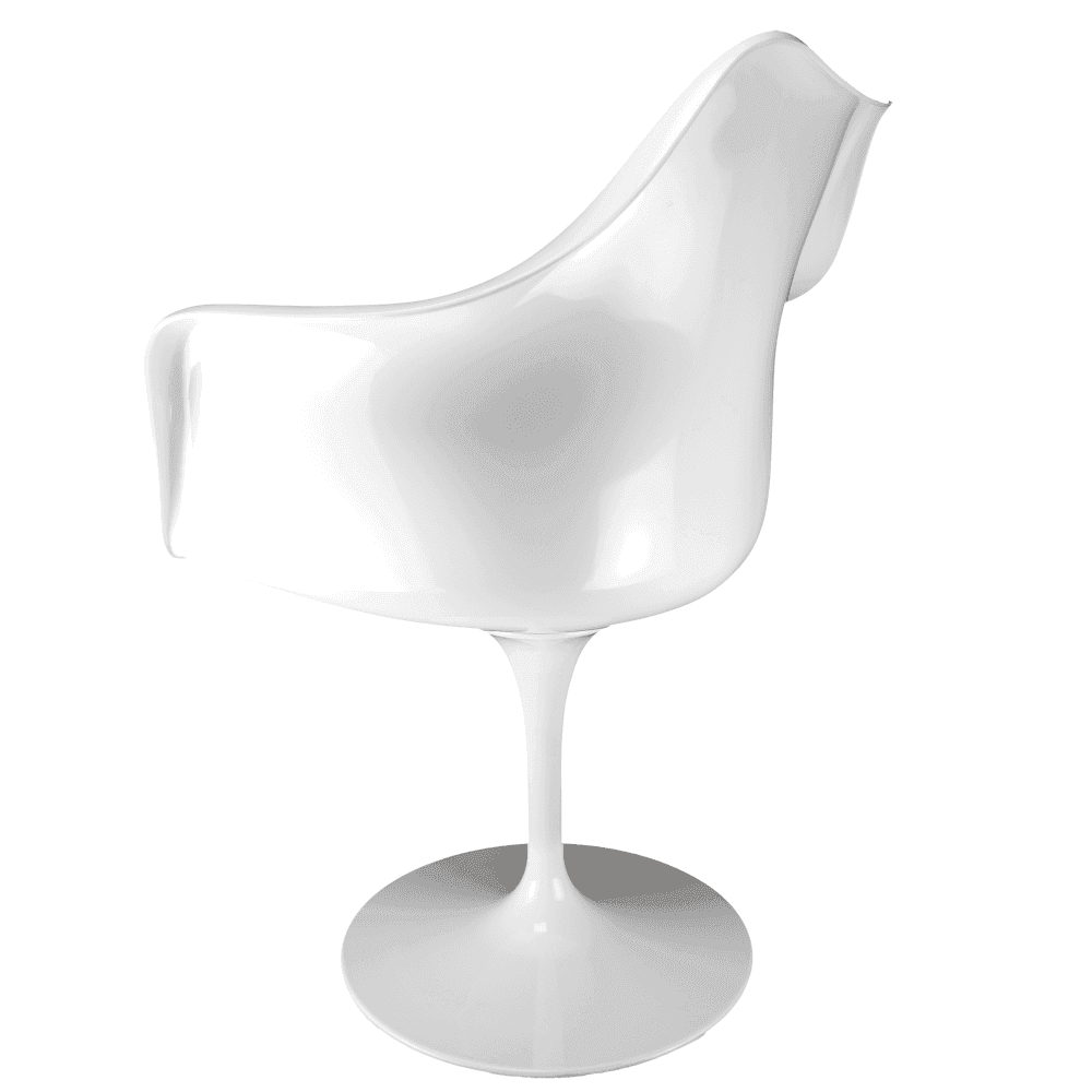 White and Velveteen Grey Chelsea Armchair