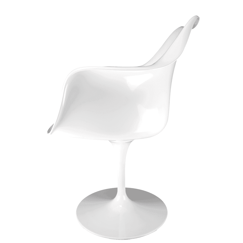 White and Velveteen Grey Chelsea Armchair
