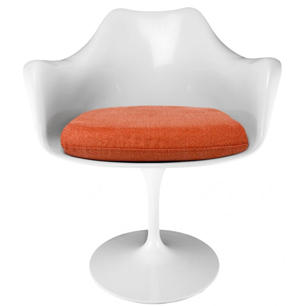 White and Velveteen Orange Chelsea Armchair