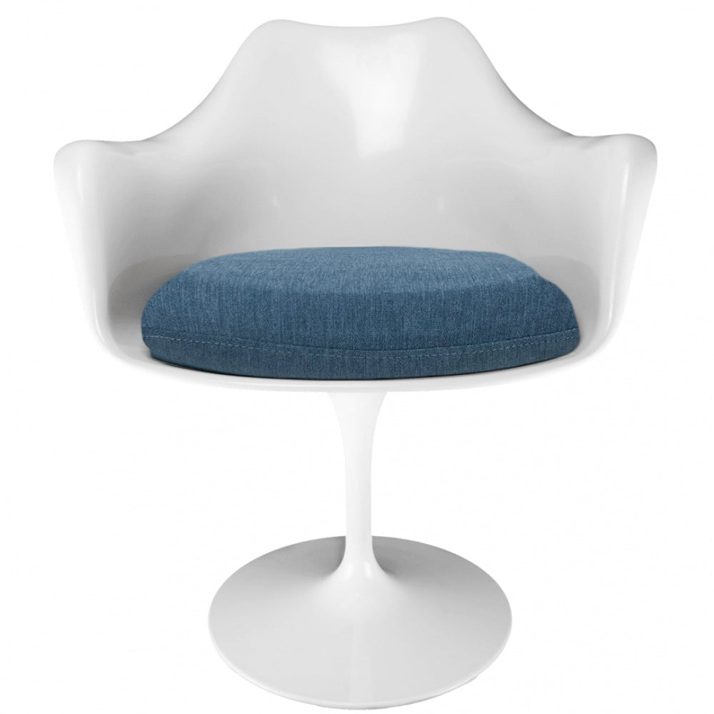 White and Velveteen Navy Chelsea Armchair
