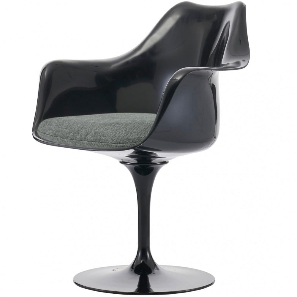 Black and Velveteen Grey Chelsea Armchair