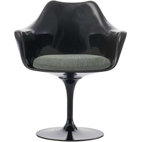 Black and Velveteen Grey Chelsea Armchair
