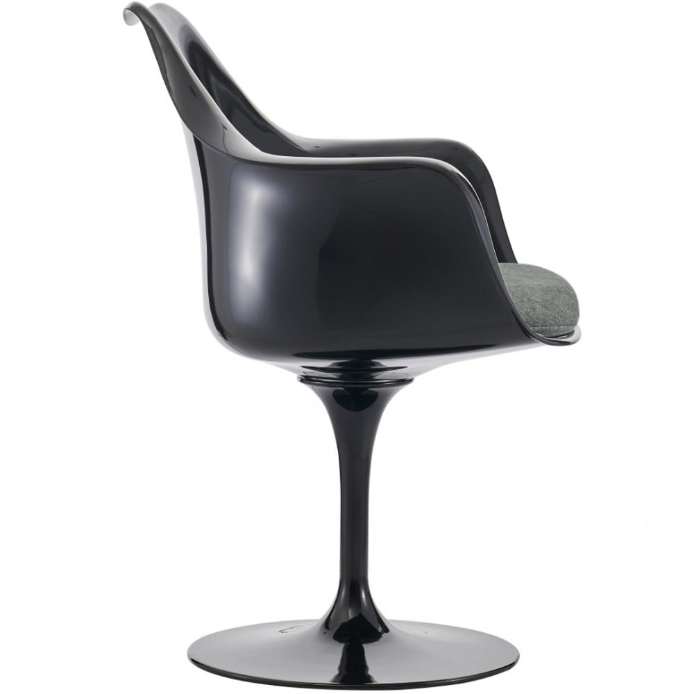 Black and Velveteen Grey Chelsea Armchair