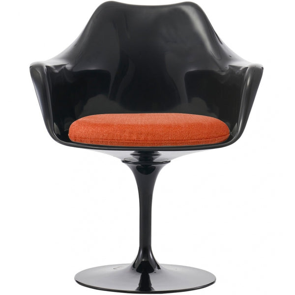 Black and Velveteen Orange Chelsea Armchair