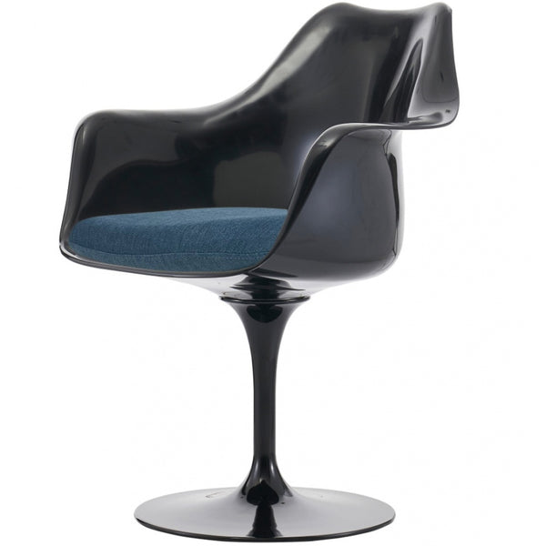 Black and Velveteen Navy Chelsea Armchair