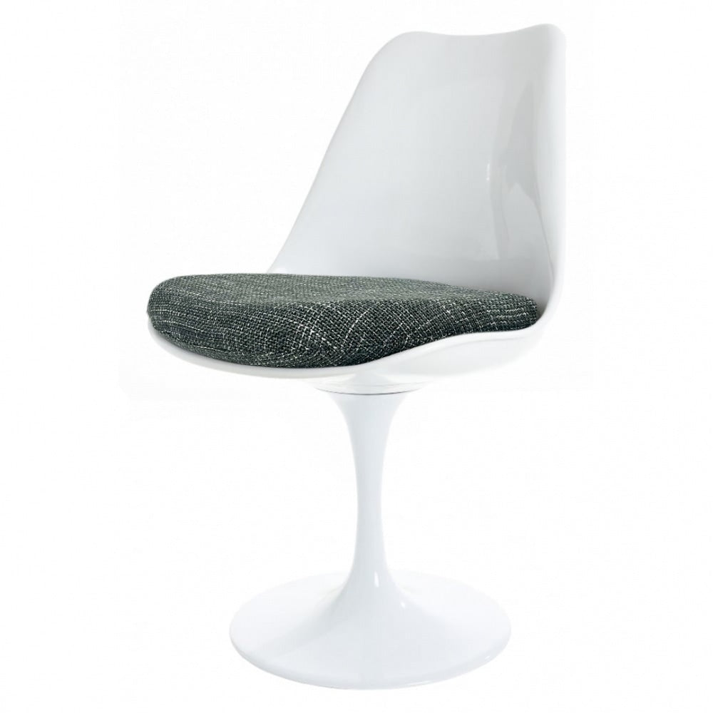 White and Textured Dark Grey Chelsea Side Chair