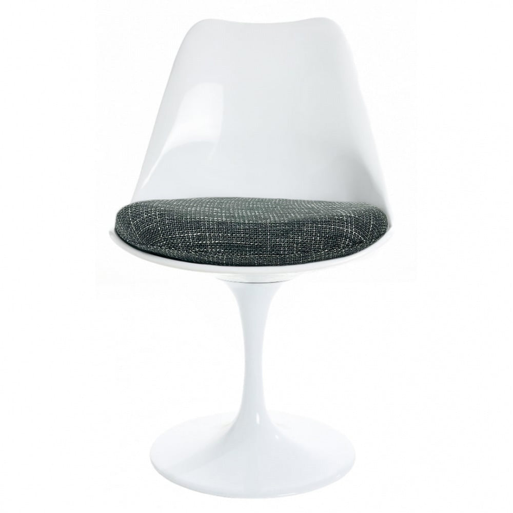 White and Textured Dark Grey Chelsea Side Chair
