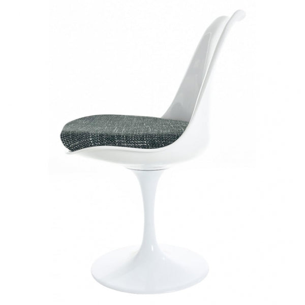 White and Textured Dark Grey Chelsea Side Chair