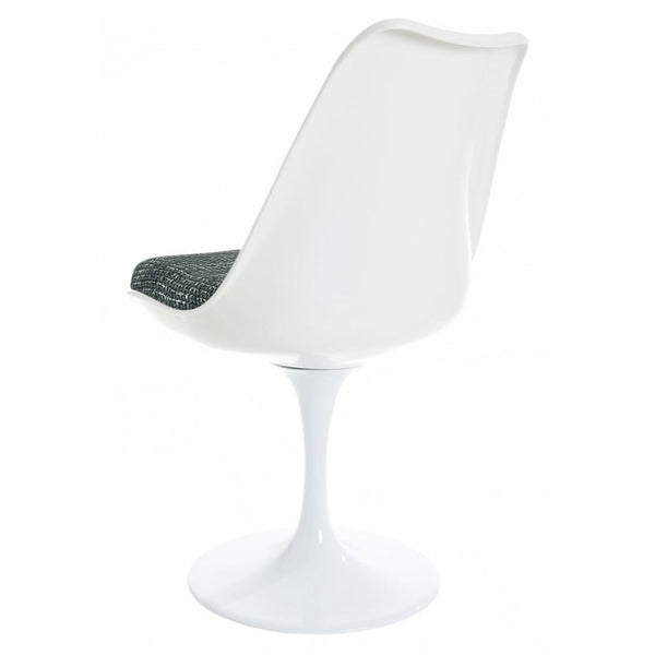 White and Textured Dark Grey Chelsea Side Chair