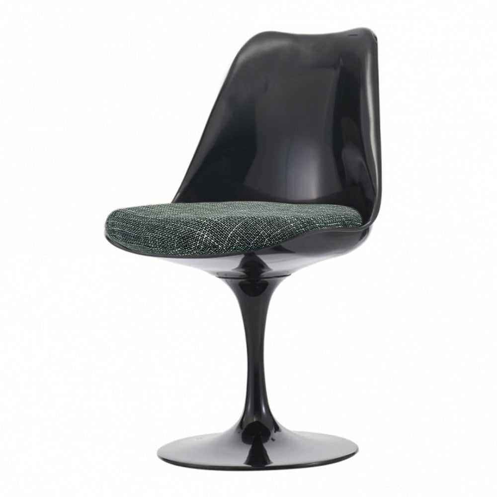 Black and Textured Dark Grey Chelsea Side Chair