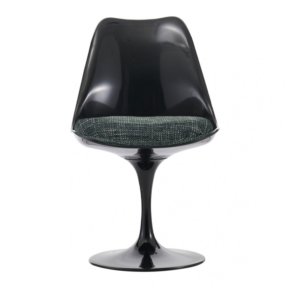Black and Textured Dark Grey Chelsea Side Chair