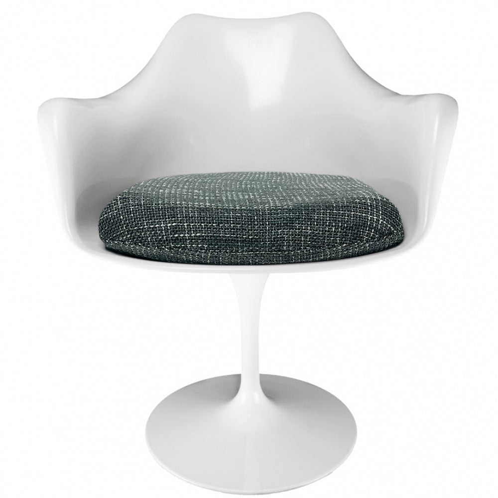 White and Textured Dark Grey Chelsea Armchair