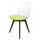 Soho Clear and Green Plastic Dining Chair with Squared Dark Wood Legs