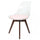 Soho Clear and Blush Pink Plastic Dining Chair with Squared Dark Wood Legs