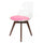 Soho Clear and Bright Pink Plastic Dining Chair with Squared Dark Wood Legs